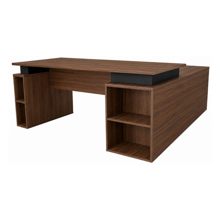 Escritorio Directivo en L de 1.80m con Credenza, Gavetas y Archivero de 2 Cajones.