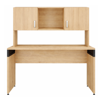 Librero Ejecutivo de 2 Gavetas sobre Credenza color Roble Mérida