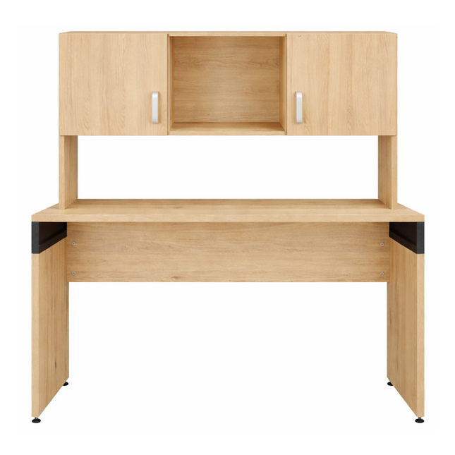 Librero Ejecutivo de 2 Gavetas sobre Credenza color Roble Mérida