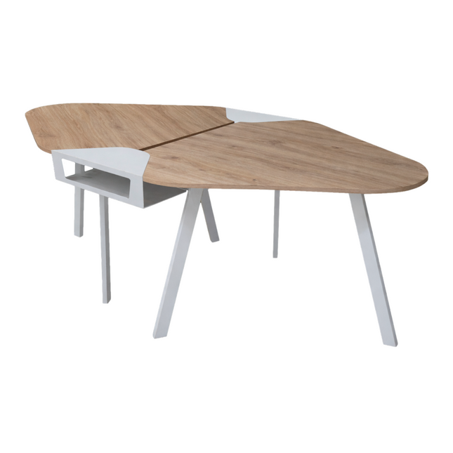 Mesa de Juntas Triangular Doble de 2.06m Armable para 4 personas