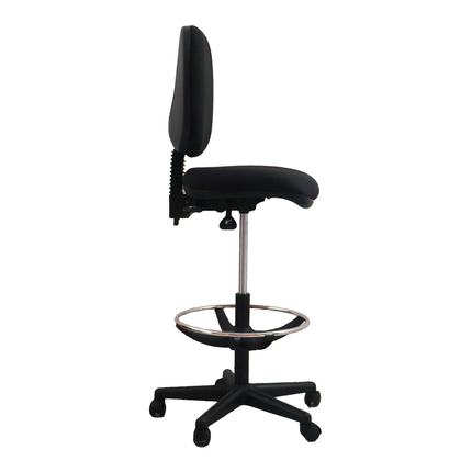Silla Operativa Alta Tapizada con Descansapiés. Modelo Valter