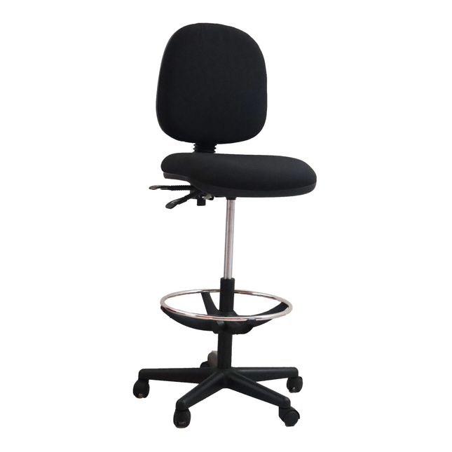 Silla Operativa Alta Tapizada con Descansapiés. Modelo Valter