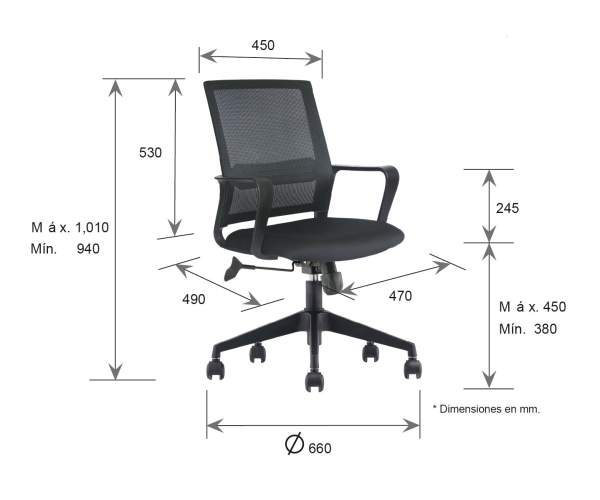Silla Ejecutiva Sling Negra OHE 94